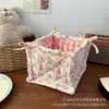 Cesta de Armazenamento Acolchoada Original com Listras Azuis Cesta de Armazenamento para Itens de Mesa Caixa de Armazenamento Bolsa Organizadora para Cosméticos Lanches Diversos