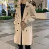 Wasuup gabardina de longitud media estilo alemán con solapas, nueva chaqueta militar caqui estilo británico para hombre de primavera y otoño