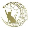 Artesanía de Hierro Transfronteriza Gato Alcanzando las Estrellas Decoración para el Hogar Sala de Estar Dormitorio Decoración de Pared Adornos Colgantes de Bar Decoración de Pared Lujo Ligero