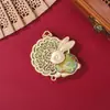 Dinastía Song Brocado Palacio Lunar Conejo de Jade Colgante Accesorios DIY Estilo Antiguo Hanfu Qipao Broche Retro Base para Colgante Venta al por Mayor