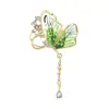 Broche de Mariposa con Borlas de Gotas de Agua Incrustadas de Diamantes Transfronterizo Europeo y Americano Broche Anti-deslizamiento para Chaqueta de Traje Cardigan Corsage de Lujo Ligero