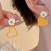 Moda europea y americana transfronteriza diseño versátil cristal pedrería colgante de amor temperamento aretes de mujer aretes ins amor