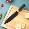 Juego de cuchillos de cocina de acero inoxidable, cuchillo de cocina, cuchillo para el hogar, cuchillo para huesos, cuchillo para rebanar, hoja verde negra, juego de regalo de seis piezas, cuchillo