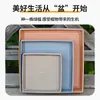 Xiaohuan Samit Cerámica de Imitación Perilla Plato Cuadrado de Fondo Textura Lisa Bandeja para Maceta de Flores Bonsái Exterior Jardín Balcón