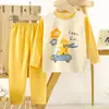 Nuevo conjunto de pijama 100% algodón para niños, ropa de otoño para niños y niñas, conjunto de ropa para el hogar para niños, disponible para dropshipping
