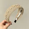 Otoño e invierno, hermosa diadema marrón de ala ancha, diadema esponjosa para lavarse la cara, diadema de tela, accesorios para el cabello de estilo dulce y de lujo ligero