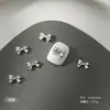 1000 Piezas de Decoraciones de Moños para Uñas de Aleación Mixta, Moños de Cinta Huecos, Pedrería Plateada para Uñas, Al por Mayor