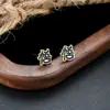 Pendientes de Racimo Completamente Diamantados de Nuevo Estilo Transfronterizos para Hombres, Modernos y Versátiles, Pendientes de Flor de Iris de Alta Gama en Forma de Cruz para Mujeres