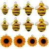 Colgante de Resina de Girasol Margarita Creativa Abeja DIY Accesorios de Joyería Hechos a Mano Pendientes Collar Llavero Colgante