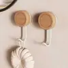 Ganchos Adhesivos de Madera de Nogal Premium, Ganchos de Pared sin Taladro para Llaves, Ropa, Baño y Cocina
