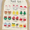 Novos Enfeites para Unhas Série Papai Noel Veado Cartoon Acessórios de Resina Capa de Celular Acessórios Artesanais DIY