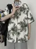 Camisa japonesa de manga corta estilo Hong Kong para hombre, versión coreana, moderna, holgada, retro hawaiano, elegante camisa floral de playa