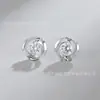 Joyas brillantes y elegantes, las más vendidas en Europa y América, pendientes de botón con forma de corazón para mujer, incrustados con circonita, pendientes simples con forma de corazón, pendientes con forma de hoja