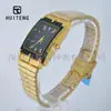 Reloj de Hombre con Diamantes de Colores Estilo Medio Oriente Caja Cuadrada Correa de Acero Inoxidable Suministro de TikTok al por Mayor Correa de Flores
