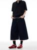 Jeans Crop Americanos Retro Sueltos de Pierna Ancha Originales de Mezclilla Unisex High Street Combinables cleanfit Casuales Shorts de Moda