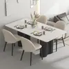 Mesa de comedor y sillas de pizarra negra, juego de comedor estilo italiano, popular para apartamentos pequeños, diseño moderno y minimalista, adecuado para uso doméstico