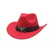 Gorro de Lana Sombrero Vaquero Occidental Estilo Étnico Sombrero de Jazz de Tíbet Otoño e Invierno Sombrero de Fieltro Retro