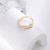 Anillo para Dedo Fritillaria para Mujer Estilo Ins de Lujo Ligero de Nicho Anillo de Cola para Pareja Simple y Exquisito Anillo Abierto de Zirconia Corea del Sur