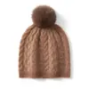 Cachemira 2026 Otoño/Invierno Nuevo para Mujer de Gama Alta Color Sólido Tejido para Exteriores Cálido Moda Tejido de Punto con Pompón Gorro Casual
