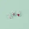Plata de Ley S925 Incrustaciones de Circonita Cúbica Color Diamante Estilo ins Colgante Encanto Redondo Pulsera de Cuerda Trenzada Hecha a Mano Collares Accesorios de Joyería