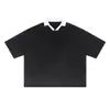 Yitai Fangzheng Camiseta Masculina Manga Curta Estilo Curto Bloco de Cores Gola Manga Curta Esportiva Marca Tendência Manga Curta Esportiva Respirável Versátil