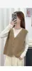 Colete de outer wear para outono e inverno, outer wear de suéter de tricô, estilo chinês vermelho de Ano Novo, novo colete de tricô com decote V estilo chinês para mulheres
