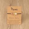 Pulsera de los Doce Signos del Zodíaco de Fábrica de Comercio Exterior Pulsera Tejida a Mano para Mujer Pulsera de Piedra Natural y Cristal Ajustable