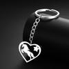 Corte de tendencia europea y americana cadena de llavero de acero de titanio amor colgante de caballo saltarín hombres y mujeres llavero de acero inoxidable