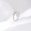 Estilo Dulce Forma Especial Lazo Circonita Delgado Perla Anillo Cerrado para Mujer Diseño de Nicho Anillo para Dedo Índice Anillo de Gama Alta
