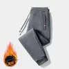 Pantalones para hombre con forro polar Pantalones deportivos gruesos para hombre Otoño e invierno Cálidos Pantalones deportivos de forro polar de cordero Sueltos Talla grande Pantalones casuales