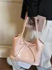 Bolsa de Ombro Moda Transfronteiriça Estilo Novo Primavera 2026 Ombro Único Textura Casual Moda Bolsa Tote Simples com Laço