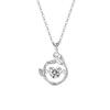 Collar inteligente de plata de ley s925 con forma de manzana y corazón latente, cadena para la clavícula, color mágico de circón, joyería versátil para mujer