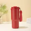 Copo Térmico de Aço Inoxidável de Grande Capacidade Portátil para Carro Caneca de Café com Cordão para Escritório ao Ar Livre Copo de Água