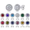 Tong Lin pendientes de plata de ley de color tesoro europeo y americano transfronterizos moda oro rosa redondos para mujer nuevos pendientes venta al por mayor de fábrica