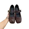 Zapatos Mary Jane retro de punta cuadrada para mujer, nueva colección otoño 2026, casuales y versátiles, efecto adelgazante, suela plana, estilo delicado