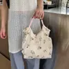 Bolsa xadrez moderna e versátil, bolsa de corda leve e de grande capacidade, bolsa tote versátil para o dia a dia e para o trabalho, bolsa de mão