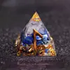 25 Fu Wen piedra cruda cristal epoxi decoración pirámide decoración de escritorio para regalo de novia escritorio habitación escritorio