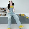 Petos Vaqueros para Niñas 2026 Nuevo Estilo Primavera y Otoño para Niños Mayores, Mono Versátil de Primavera y Verano Conjunto de Pantalones Casuales