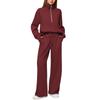 Conjunto Informal de Dos Piezas para Mujer Transfronterizo Europeo y Americano: Sudadera Oversize con Media Cremallera y Pantalones Anchos de Chándal, Traje de Color Sólido