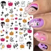 2025 Nuevas Pegatinas de Uñas Transfronterizas Serie de Carnaval de Halloween Fantasma Lindo de Dibujos Animados Gato Negro Pegatinas Adhesivas