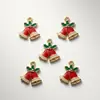 BB-3 Accesorios de joyería DIY de aleación con goteo de aceite navideño, colgantes aleatorios de Papá Noel, muñeco de nieve, campana, reno para pulsera