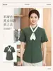 Uniforme de Trabajo para Mesero de Restaurante de Hotel Hot Pot Camisa de Manga Corta para Mujer Cafetería de Té con Leche Restaurante de Catering Ropa de Trabajo de Verano