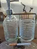 Botella de Gel Antibacterial, Botella de Vidrio Vacía, Botella Dispensadora de Loción, Vaso para Enjuague Bucal de Baño, Jabonera, Juego de Tres Piezas
