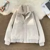 Casaco de Lã Falso Duas Peças Unissex Inverno Resistente Streetwear Casal Solto Casual Jaqueta Tendência Casaco de Algodão