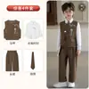 Traje Hanfu Tang Suit Tradicional Chinês Infantil Conjunto de Colete Novo Estilo Chinês para Meninos para Atividades de Aula, Eventos de 1º de Junho, Recepções, Recitação e Apresentações
