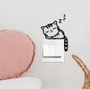 Nuevas pegatinas de interruptor de dormitorio para gatitos, pegatinas de pared de comercio exterior al por mayor, pegatinas de pared 3D removibles