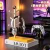 Suporte de base para controle de videogame estilo chinês Guan Yu para PS5 e Xbox, suporte de mesa para celulares, ornamento de armazenamento