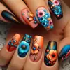 Use Unha Ballet Preto Moda Primavera e Verão Estampa de Planta Florida Unha Postiça Fosca Manicure Peças de Unha