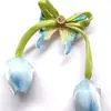 Novo Prendedor de Cabelo Infantil com Laço Bordado de Tulipa para o Topo da Cabeça, Acessório Premium para Fantasia de Princesa