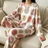 Pijama al por mayor de primavera y otoño invierno para mujer, delgado, de manga larga, pantalones, caricatura, lindo, viento, estudiante pequeño, ropa de casa, traje